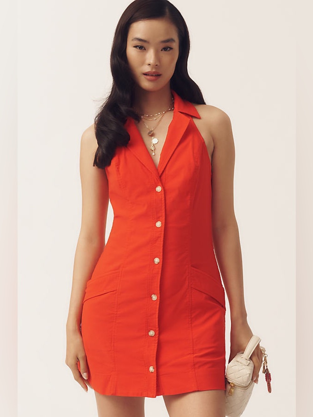 Maeve by Anthropologie | The Amelia Collared Dress | S | Red